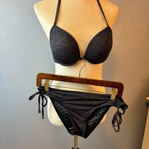 Oakley Steel Gray Bikini Swimsuit Swimwear Size Medium B Cup